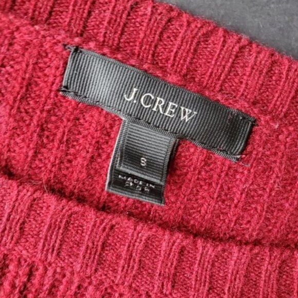 J.crew Red Knit Boxy Sweater 100% wool - Picture 2 of 8